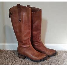 Sam Edelman Brown Leather Penny Boots Women's Size 6m Riding Boots