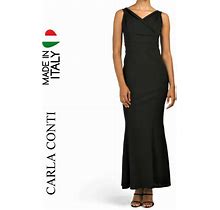 Carla Conti V-Neck Made In Italy Gown Party Cocktail Maxi Mermaid Dress. M,L