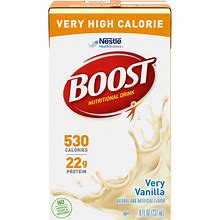 Nestle Nutritional BOOST VHC-Flavor Vanilla Calories 530/ 237 Ml Packaging 8 Fl Oz Carton - Case Of 27