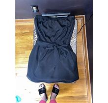 Express Black Dress With Pockets And Mid Waist Tie
