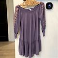 Xhilaration Dresses | Off Shoulder Boho Dress With Embroidery | Color: Purple | Size: L