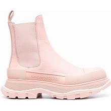 Alexander Mcqueen - Chelsea Ankle Boots - Women - Fabric/Rubber/Fabric/Calf Leather/Calf Leather - 42.5 - Pink