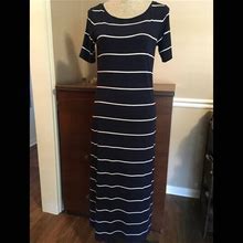 Loft Dresses | Ann Taylor Loft Maxi T-Shirt Dress Petite Medium | Color: Blue/White | Size: Mp