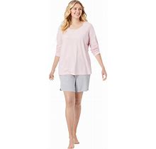 Plus Size Women's Print Pajama Shorts By Dreams & Co. In Heather Grey (Size 26/28) Pajamas