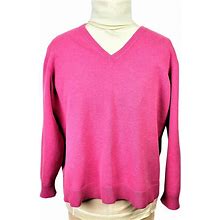 Lands' End Tops | Lands' End V-Neck Long Seeve Sweater Women's Xl 1785 | Color: Pink | Size: Xl