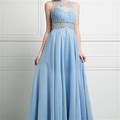 Cinderella Dresses | Beaded Chiffon Empire Waist Dress Cnck78 | Color: Blue | Size: Various