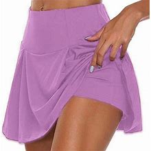 Wangxldd Skorts Skirts For Women Athletic High Waisted Lightweight Tennis Golf Yoga Short Versatile Flared Pleated Skirts With Short For Running Worko