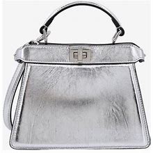 Fendi Woman Peekaboo I Seeu Petite Woman Silver Handbags