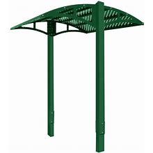 Paris Site Furnishings Shade Series 85 1/2" X 78" X 98 3/4" Moss Green Surface Mounted Steel Canopy With Square Perforations