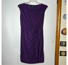 Ronni Nicole Womens Purple Dress Stretch Knit Gathered Soft Lined