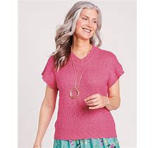 Blair Women's Textured Dolman Sleeve Sweater - Pink - 2XL - Womens