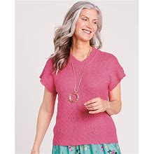 Blair Women's Textured Dolman Sleeve Sweater - Pink - 2XL - Womens