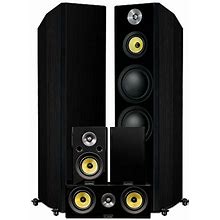 Fluance Signature Series Hi-Fi 5.0 Surround Sound Home Theater Speaker System Including Three-Way Floorstanding Towers, Center & Rear Speakers