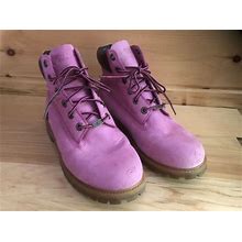 Timberland Susan G. Komen Collection Pink Suede 6" Boots Boys Sz 6.5 1590A A1225