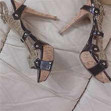Guess Shoes | Guess - Size 8 Brown Sandals Made Of Cork | Color: Brown/Cream | Size: 8