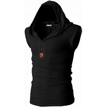Men's Tank Top Vest Top Undershirt Sleeveless Shirt Plain Hooded Outdoor Going Out Sleeveless Button Clothing Apparel Fashion Designer Muscle