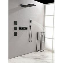 Clearance! Wall Mounted Waterfall Rain Shower System With 3 Body Sprays & Handheld Shower