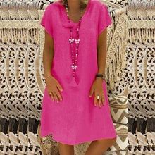 Yuwull Women 2023 Fashion Wrap V-Neck Dresses Short Sleeve High Waist Swing Ruffle Hem Summer Short Dress Red 4X-Large