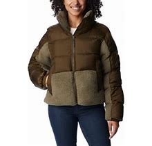 Columbia Women's Leadbetter Point Sherpa Fleece Hybrid Insulated Jacket Olive Green/Stone Green XS