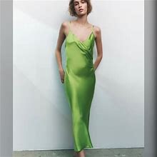 Zara Dresses | New Zara Green Dress | Color: Green | Size: M