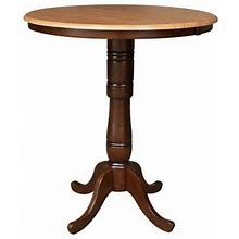 Pemberly Row 36" Round Dining Table With 12" Leaf In Brown