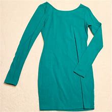 Forever 21 Dresses | Long Sleeve Teal Knit Dress Small | Color: Blue/Green | Size: S