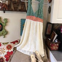Altar'd State Dresses | New Alter'd State Lace Embroidered Waist Cute Mini | Color: Cream/Green | Size: M