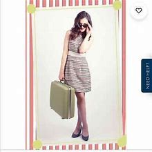 Tulle Woven Stripe Vintage Style 60S Mini Dress M