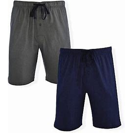 Hanes Men's 2-Pack Cotton Knit Shorts Waistband & Pockets, Assorted