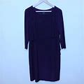 Tahari Dresses | Tahari Deep Purple Tiered 3-Quarter Sleeve Dress | Color: Purple | Size: 16