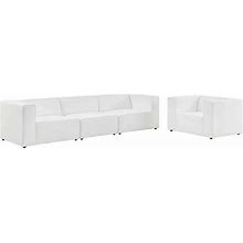 Odette White Vegan Leather Sofa And Armchair Set, Living Room Furniture Sets, By Rustic Home Furniture Deco