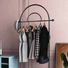31.5" Modern Freestanding Rail Cloth Rack With Marble Base