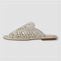 $402 Hereu Women's Ivory Brodada Braided Woven Slide Sandal Shoes 39 EU/9 US
