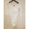Chicme Women's White Dress 3/4 Sleeve With Belt Size Large New In Bag