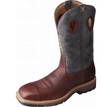 Twisted X Steel Toe Lite Western Work Boots For Men - Cognac/Blue - 11.5m