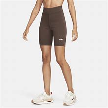 Nike Sportswear Classic Women's High-Waisted 8" Biker Shorts In Brown, Size: 2XL | DV7797-237