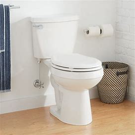 Signature Hardware 948425-12-L Bradenton 1.28 GPF Two Piece Round Toilet With 12" Rough-In And Left Hand Lever - Seat Included White Toilets And