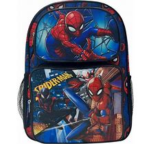Marvel Superheroes 16" Licensed Cargo School Backpack For Boys (Spiderman Black)
