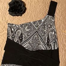 Ny Collection Dresses | Black White And Grey Paisley Dress | Color: Black/Gray | Size: M