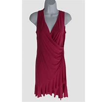 $79 Msk Women's Pink Sleeveless Surplice V-Neck Mini Wrap Dress Size