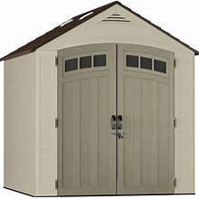 Suncast 7-Ft X 7-Ft Gable Resin Storage Shed (Floor Included) In Brown | BMS7702D