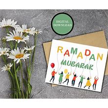 Ramadan Mubarak, Happy Ramadan, Ramadan, Ramadan Kareem, Printable, Foldable Card, Instant Download, Downloadable, Muslim, Islam, Holy Month