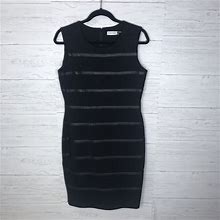 Calvin Klein Dresses | Calvin Klein Dress With Faux Leather Trim | Color: Black | Size: 10