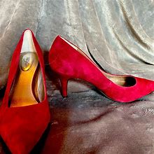 Alfani Shoes | New Gorgeous Red Suede Herls! | Color: Red | Size: 7
