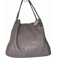 Gray Coach Shoulder Handbag Purse Madison Phoebe Genuine Leather Gray