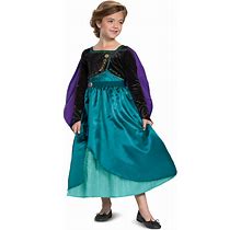 Disney Frozen 2 Anna Costume For Girls, Deluxe Dress And Cape Outfit