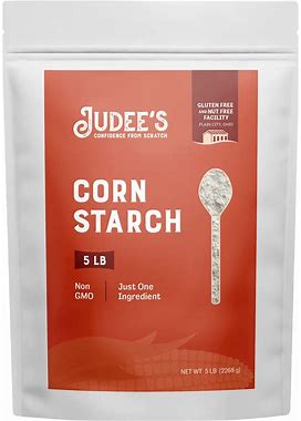 Judees Corn Starch 5 Lb - 100% Non-GMO And Just One Ingredient - Gluten-Free And Nut-Free - Great Thickener For Sauces, Soups, And Gravies -