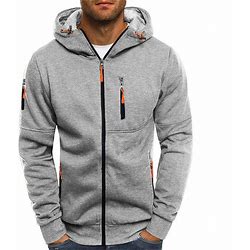 Men's Full Zip Hoodie Jacket Sweat Jacket Black White Wine Navy Blue Royal Blue Hooded Solid Color Zipper Casual Fleece Cool Casual Big And Tall Winte