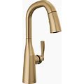 Delta 9976-PR-DST Stryke 1.8 GPM Pull-Down Bar/Prep Faucet With Magnetic Docking Spray Head Lumicoat Champagne Bronze Faucet Bar Single Handle