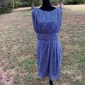 Chadwicks Dresses | Chadwicks New Lined Side Zip Dress Slimming Stripe | Color: Blue/White | Size: 14